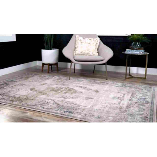 Three Posts™ Langham Oriental Area Rug in Beige/Brown/Gray/Blue